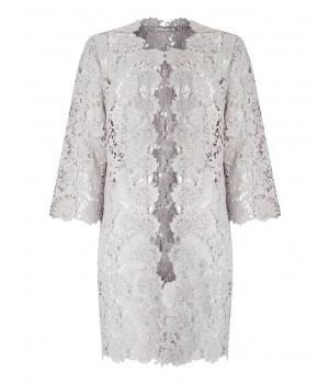 Jacques Vert Lace Shacket Light Grey Dresses