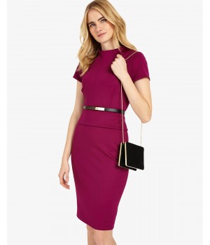 Phase Eight Darcy Belted Dress Garnet Dresses