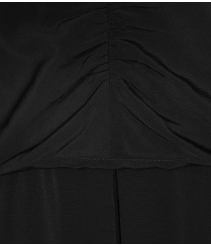 Reiss Nieve Black Pleat-Detail Dress