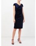 Jacques Vert Cap Sleeve Velvet Dress Navy Dresses, Jacques Vert Item No.10044318