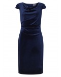 Jacques Vert Cap Sleeve Velvet Dress Navy Dresses 10044318 | jacquesvertdressuk.com