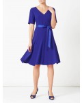 Jacques Vert Crepe Fit And Flare Dress Mid Blue Dresses, Jacques Vert Item No.10045063