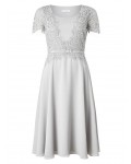 Jacques Vert Delicate Lace Soft Dress Mid Grey Dresses 10045417 | jacquesvertdressuk.com