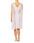 Jacques Vert Drape Cape Dress Light Grey Dresses