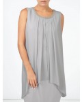 Jacques Vert Emblished Neck Layers Dress Light Grey Dresses