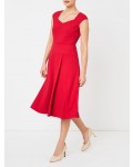 Jacques Vert Flared Crepe Dress Bright Red Dresses, Jacques Vert Item No.10044596
