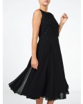 Jacques Vert Floating Bodice Chiffon Dress Black Dresses
