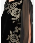 Jacques Vert Floral Burnout Velvet Dress Multi Black Dresses