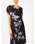 Jacques Vert Floral Wrap Soft Dress Multi Black Dresses