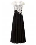 Jacques Vert Lace Bodice And Chiffon Dress Multi Black Dresses 10043142 | jacquesvertdressuk.com