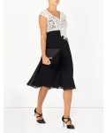 Jacques Vert Lace Bodice Chiffon Dress Multi Black Dresses, Jacques Vert Item No.10044256