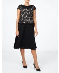 Jacques Vert Lace Chiffon Cowl Flare Dress Multi Black Dresses, Jacques Vert Item No.10044424