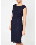 Jacques Vert Lace Fitted Dress Multi Blue Dresses