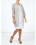 Jacques Vert Lace Shacket Light Grey Dresses, Jacques Vert Item No.10044191