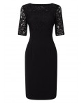 Jacques Vert Lace Top Dress Black Dresses 10044761 | jacquesvertdressuk.com