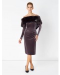 Jacques Vert Lorcan Faux Fur Dress Mid Brown Dresses, Jacques Vert Item No.10043741