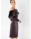 Jacques Vert Lorcan Faux Fur Dress Mid Brown Dresses