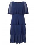 Jacques Vert Lorcan Layers Chiffon Dress Navy Dresses 10041383 | jacquesvertdressuk.com