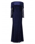 Jacques Vert Lorcan Luxury Lace Dress Navy Dresses 10041388 | jacquesvertdressuk.com