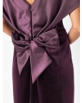 Jacques Vert Lorcan Satin Banded Dress Dark Purple Dresses