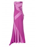 Jacques Vert Lorcan Satin Crepe Bow Gown Mid Pink Dresses 10041380 | jacquesvertdressuk.com