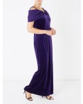 Jacques Vert Maxi Bardot Dress Dark Purple Dresses, Jacques Vert Item No.10044441