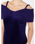 Jacques Vert Maxi Bardot Dress Dark Purple Dresses