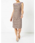 Jacques Vert Petite Lace Cape Dress Mid Brown Dresses, Jacques Vert Item No.10045044