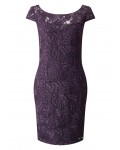 Jacques Vert Petite Lace Shift Dress Dark Purple Dresses 10044476 | jacquesvertdressuk.com