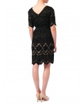 Jacques Vert Petite Layer Lace Dress Multi Black Dresses