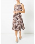 Jacques Vert Petite Printed Flared Dress Multi Brown Dresses, Jacques Vert Item No.10045173
