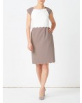 Jacques Vert Petite Scallop Dress Multi Brown Dresses, Jacques Vert Item No.10045171