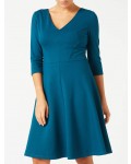 Jacques Vert Ponte Fit And Flare Dress Dark Green Dresses