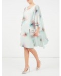 Jacques Vert Printed Drape Cape Dress Multi Grey Dresses, Jacques Vert Item No.10045415