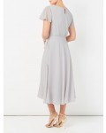 Jacques Vert Soft Tie Detail Dress Light Grey Dresses