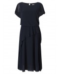 Jacques Vert Soft Tie Detail Dress Navy Dresses 10044049 | jacquesvertdressuk.com