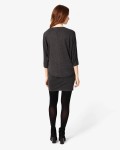Carmen Double Layer Knitted Dress | Charcoal Marl  | Phase Eight