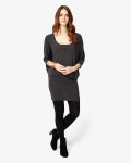 Phase Eight Carmen Double Layer Knitted Dress Charcoal Marl Dresses