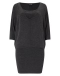 Phase Eight Carmen Double Layer Knitted Dress Charcoal Marl Dresses