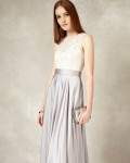 Clarabella Full Length Dress | Silver/Cream  | Phase Eight