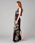 Doris Embroidered Full Length Dress | Aubergine  | Phase Eight