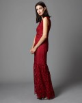 Sauvan Lace Full Length Dress | Scarlet  | Phase Eight