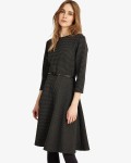 Phase Eight Black/Charcoal Dresses Suzie Swing Spot Dress | jacquesvertdressuk.com