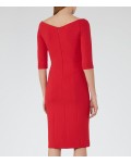 Reiss Aimee China Red Off-The-Shoulder Dress