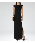 Reiss Alondra Black Embellished Maxi Dress 29605720 | jacquesvertdressuk.com