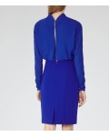 Reiss Arwen Vibrant Blue High-Neck Evening Dress