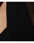 Reiss Calie Maxi Black Neckline-Detail Maxi Dress