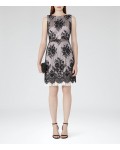 Reiss Eleonora Black Lace And Fringe Dress 29829920 | jacquesvertdressuk.com
