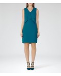 Reiss Elly Blue Enamel Waterfall-Front Dress 29906731 | jacquesvertdressuk.com