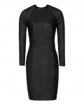 Reiss Elodie Black Leather And Chiffon Dress 29621820,Reiss LEATHER AND CHIFFON DRESSES